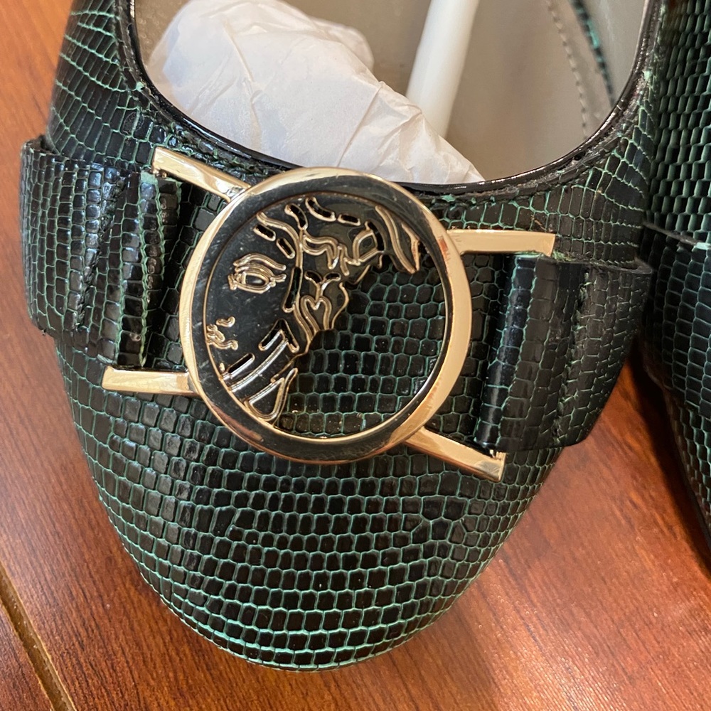 Versace Collection Leather Ballets Flat Shoes - image 2